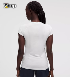 Camiseta Deportiva Ligera Informal para Mujer XEEP, Personalizable, Corte Holgado, Manga Corta, Transpirable, Cuello en V, con Letras Bordadas - Product Image 2