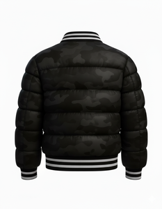 Chaqueta Bomber Acolchada de Camuflaje para Hombre, Colección de Invierno al por Mayor, Cuello Alto Acolchado, Cierre de Cremallera, Ribete Acanalado, Estilo Urbano - Product Image 3