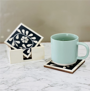 Posavasos y almohadillas personalizadas con incrustaciones de hueso, mejor precio, juegos de 4 piezas para decoración de mesa - Product Image 6