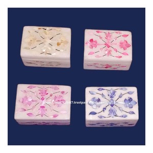 Best New Fresh Material Top Handmade Pure White Marble Inlay <b>Box</b> With Mother Of Pearl Material Use For Home Decoration Gift Item - Product Image 3