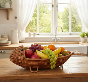 Panier de rangement en rotin naturel fait main en forme de poisson pour fruits, collations et décoration intérieure, fabriqué au Vietnam - Product Image 6