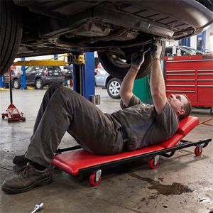 Carro de Reparación de Garaje de Alta Resistencia con 4 Niveles Ajustables, 6 Ruedas Giratorias, Asiento Acolchado Grueso y Cómodo - Product Image 2