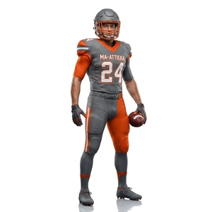 Custom Men's Orange Gray American Football Uniform <b>Padded</b> Jersey <b>Pants</b> Set Sports Team Apparel - Product Image 1