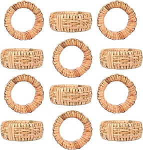 Handcrafted Bamboo Napkin <b>Rings</b> Available <b>Indian</b> Wooden Base Napkin <b>Rings</b> in Different Material Decor Rounded Napkin <b>Ring</b> Rattan - Product Image 4