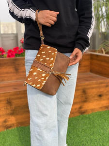 ใหม่กระเป๋าสะพายไหล่หนังขนสัตว์โลหะแบบตะวันตกคุณภาพสูงแฟชั่นหนังแท้ Hai มีสายสะพายข้าง - Product Image 3