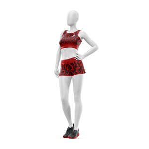 Ensemble de yoga ODM 2 pièces : Crop top et short taille haute sans couture, col rond, dos nageur, design orange uni, respirant, en Spandex et Polyester - Product Image 4