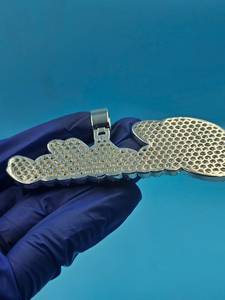 จี้เพชรโมอิสซาไนต์ VVS แบบตัวอักษรลายเส้น  จี้เงินแท้ 925  จี้ฮิปฮอป  จี้ตัวอักษรสองชั้น สำหรับเป็นของขวัญ - Product Image 5