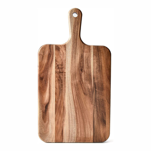 Planche à découper en bois d'acacia avec poignée, planche à découper pour la cuisine, plateau de service pour fromages et aliments, charcuterie - Product Image 1
