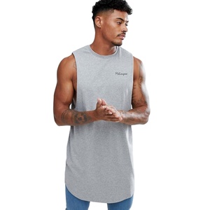 Mangoes Fashions Hot Selling Custom Design Mens Solid Color Gym Tank Top Quick Dry Breathable Polyester/cotton Casual - Product Image 4