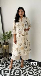 Conjunto de Salwar Kameez de Algodón Blanco para Mujer, Corte Regular, Moderno, de Secado Rápido, Traje Casual para Verano - Product Image 4