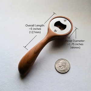 This Elegant Handcrafted Walnut Wood <b>Bottle</b> Opener Showcases A Sleek Curved Wooden Handle <b>Blended</b> With Secure Metal Hardware - Product Image 3