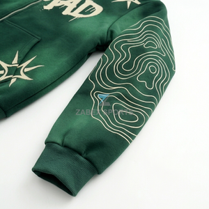 เสื้อฮู้ดดี้ผู้ชายผ้าฝ้ายผสมเนื้อนุ่มพรีเมียม พิมพ์โลโก้ได้ตามต้องการ เหมาะสำหรับใส่ลำลองกลางแจ้ง ให้ความอบอุ่น - Product Image 3
