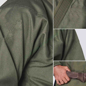 Kimono de Jiu-Jitsu Vert Olive, Uniforme d'Arts Martiaux en Coton Lourd, Tenue d'Entraînement avec Veste Cousue et Pantalon Résistant aux Déchirures - Product Image 6