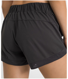 Shorts tricotés taille haute pour femme, couleur unie, avec cordon de serrage, décontractés, respirants, en Spandex et Polyester, coupe classique - Product Image 5