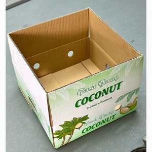 Custom Eco-Friendly Flexo Printed Corrugated Coconut Carton Box Recycled <b>Materials</b> Heavy Duty Fresh Fruit <b>Packaging</b> for - Product Image 2