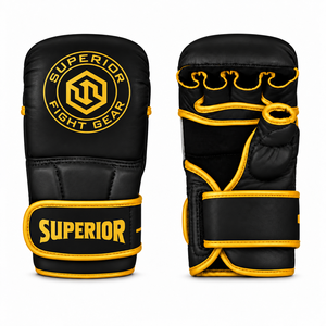 Gants de MMA en cuir supérieur confortables à demi-doigts pour le soutien du poignet, emballage personnalisé, unisexe, pour l'entraînement aux arts martiaux - Product Image 5