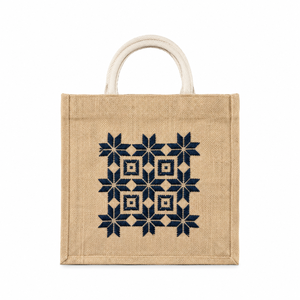 Premium Women's Lightweight <b>Long</b> Lasting Geometric Embroidered Jute Tote <b>Bag</b> Cotton Rope Handles Eco Friendly Shopping Beach <b>Bag</b> - Product Image 1