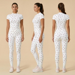 Ensemble de yoga décontracté 2 pièces pour femme : Leggings taille mi-haute et hauts à manches longues/courtes, séchage rapide, respirant, anti-bactérien, tenue de sport - Product Image 5
