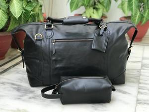 Sac de voyage vintage en cuir véritable extra large, léger, sac de week-end, grande capacité, bagage portable pour les longs voyages et les affaires - Product Image 4