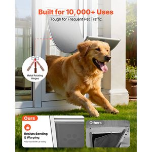 Puerta para Perros con Altura Ajustable para Puertas Corredizas de Vidrio de 75 7/8" a 80 11/16", Marco de Aleación de Aluminio, Cierre de Solapa, Extra Grande para Puertas Corredizas - Product Image 5