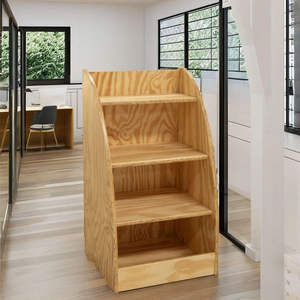 Vietnam Factory Best Price 4-Tier Large Storage Shelf American Pine Plywood <b>Solid</b> <b>Wood</b> <b>Bookcase</b> Modern Bedroom Living Room - Product Image 6