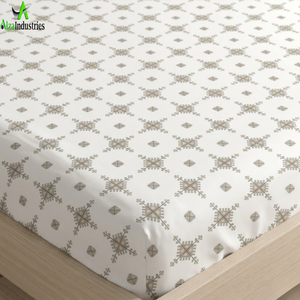 Parure de lit en coton Super King à imprimé géométrique |   Linge de lit doux avec housses d'oreiller, respirant, durable, textile moderne - Product Image 4