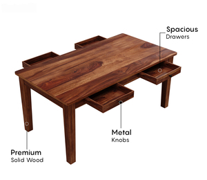 Juego de Comedor de Madera Sheesham de 6 Plazas con Cajones de Almacenamiento, Acabado en Nogal, Muebles de Madera, Novedad India 2026 - Product Image 4