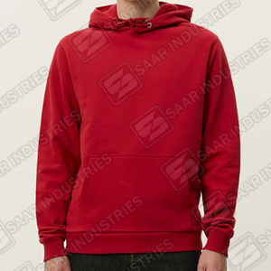 Sudadera con Capucha Roja Ikhlas Sports, Poliéster/Algodón, Corte Holgado, Bolsillo Canguro, Capucha con Cordón, Ropa Casual Urbana Unisex - Product Image 5