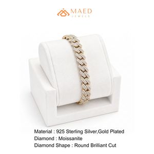 กำไลข้อมือโมอิสซาไนต์ชุบทอง 18K เครื่องประดับแฟชั่น กำไลแบบโซ่เกลียว สำหรับผู้หญิงผู้ชาย ของขวัญสุดหรู เครื่องประดับนิวยอร์กซิตี้ - Product Image 6
