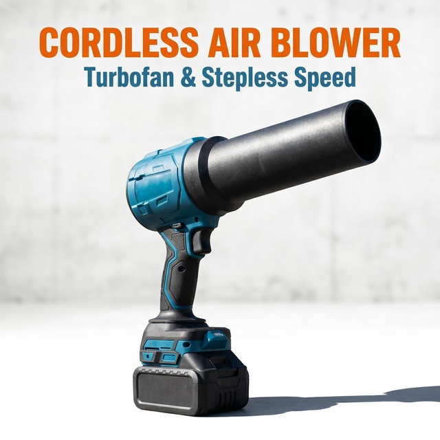 Cordless Turbo Leaf Blower, Powerful Handheld Electric Air Blower for Rapid Garden, Lawn & Driveway Debris Cleanup