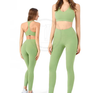 Conjunto de Yoga para Mujer, Último Estilo, MOQ Bajo, Venta Directa de Fábrica, Alta Calidad, Cintura Elástica Delantera, 2 Piezas, Spandex/Poliéster - Product Image 6