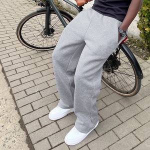 Pantalon de survêtement en toile épaisse pour homme, style streetwear hip-hop, taille élastique, délavage clair, respirant, en coton, imprimé, personnalisé par le fabricant - Product Image 3