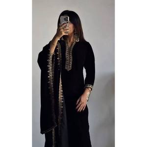 Conjunto de traje de talla XL para fiesta con hilo y trabajo de secuencia para un aspecto elegante - Product Image 6