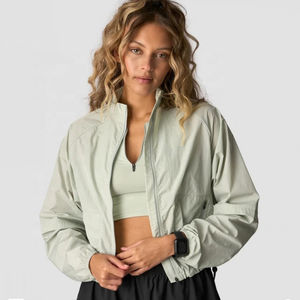 Chaquetas Deportivas Cortas Personalizadas 100% Nailon para Gimnasio, Entrenamiento, Running, Chaquetas Deportivas con Cierre para Mujer - Product Image 1