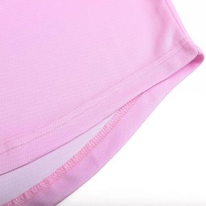 Camiseta de Béisbol Rosa de Manga Corta con Cuello en V, Cierre con Cordón, Transpirable, Absorbe la Humedad, Corte Regular, Color Sólido, Nombre del Equipo - Product Image 5