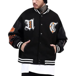 High Quality Plain Dyed Woolen Letterman Varsity <b>Jacket</b> Waterproof Stand Collar Polyester Sleeves Winter Wear <b>Smart</b> Stylish Men - Product Image 3
