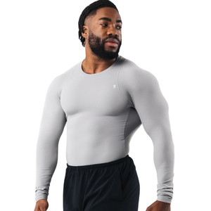 T-shirt de compression à manches longues pour homme, coupe ajustée, soutien musculaire, idéal pour la gym et l'entraînement - Product Image 4