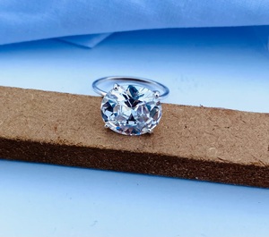 Anillo Ajustable de Plata 925 con Circonita Natural, Anillo Abierto Hecho a Mano con Piedra Preciosa, Joyería de Moda para Compromiso, Venta al por Mayor - Product Image 2