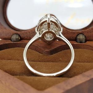 Anillo de Compromiso de Diamantes de Corte Ovalado en Oro Sólido de 18K para Mujer, Engaste de Puntas, Estilo Clásico, Certificado GIA, Joyería Fina - Product Image 4
