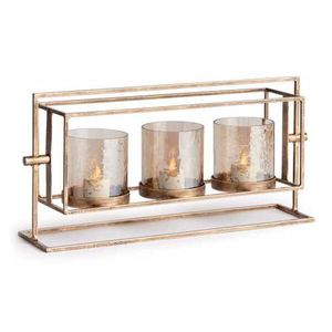 Lane Aluminum Table Lantern Serenade Modern Candle Holder with Glass and Metal Frame for Elegant Home Decor - Product Image 3