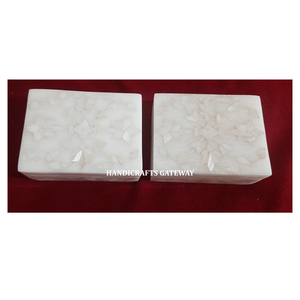 Hermosa caja de joyería hecha a mano con incrustaciones de nácar y mármol, con trabajo artesanal de buena calidad, caja de almacenamiento para regalos de mujer y niñas. - Product Image 6