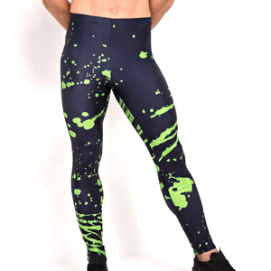 Leggings de compression mi-taille pour hommes, personnalisés, sans coutures, en Spandex et Polyester, extensibles dans les quatre sens, pour le yoga - Product Image 3