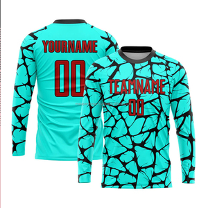 ชุดกีฬาฟุตบอลชุดเสื้อเจอร์ซีย์สีแดงดำออกแบบได้ตามต้องการ - Product Image 4