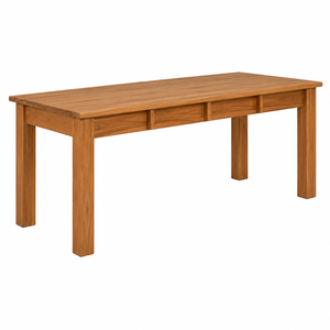 Mesa de Comedor Rectangular de Madera de Teca Sólida Escandinava, Ecológica, Impermeable, con Rejilla Arquitectónica, Estilo Nórdico Moderno - Product Image 2