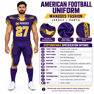 Uniformes de Fútbol Americano Personalizados 100% Poliéster, Diseño Nuevo, Sublimación, Uniformes 7 contra 7 - Product Image 6