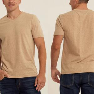 Camisetas Casuales de Cuello en V para Hombre, Corte Ajustado, Transpirables, 100% Algodón, Manga Corta, Lisas para Impresión Digital, Secado Rápido, Ecológicas, 210g - Product Image 5
