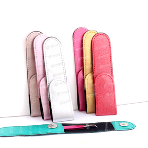 Pince à cils professionnelle pour greffe, à pointe fine semi-droite, avec embout rose, multi-antimagnétique - Product Image 6