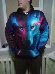 Sweat à capuche ample et tendance en polyester 100 % à séchage rapide, avec impression numérique 3D personnalisée de personnage Woolf, idéal pour l'automne – Vente en gros - Product Image 5