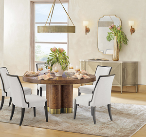 Buffet en bois d'acajou massif Fasano, fait main, design élégant et courbé, meuble de rangement minimaliste pour salon - Product Image 2