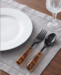 Ensemble de saladiers tendance en corne naturelle avec poignée en marbre, tête en corne noire polie, parfait pour la vaisselle, la salle à manger et les restaurants - Product Image 4